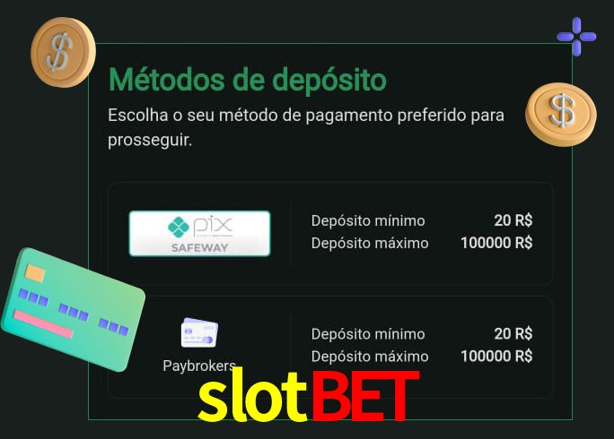 O cassino slotbet oferece uma grande variedade de métodos de pagamento